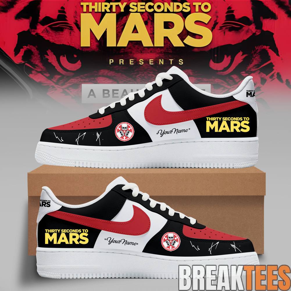 Thirty Seconds to Mars A Beautiful Lie vs. This Is War European Tour Custom Air Force 1 Shoes - T-Shirt, Sweatshirt, Hoodie