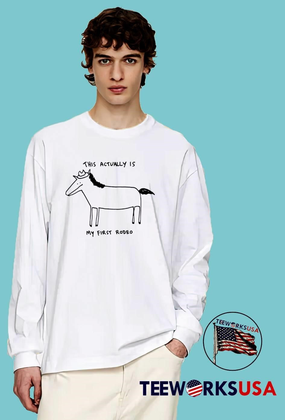 This Actually Is My First Rodeo Horse - Adult & Kids T-Shirts, Sweatshirts & Hoodies apparel design preview 3