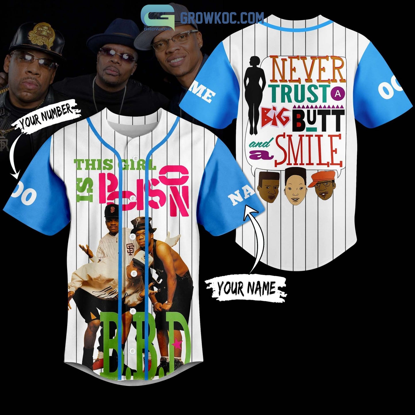 This Girl Is Poison BBD Never Trust A Big But And A Smile Personalized Baseball Jersey baseball jersey product view 1