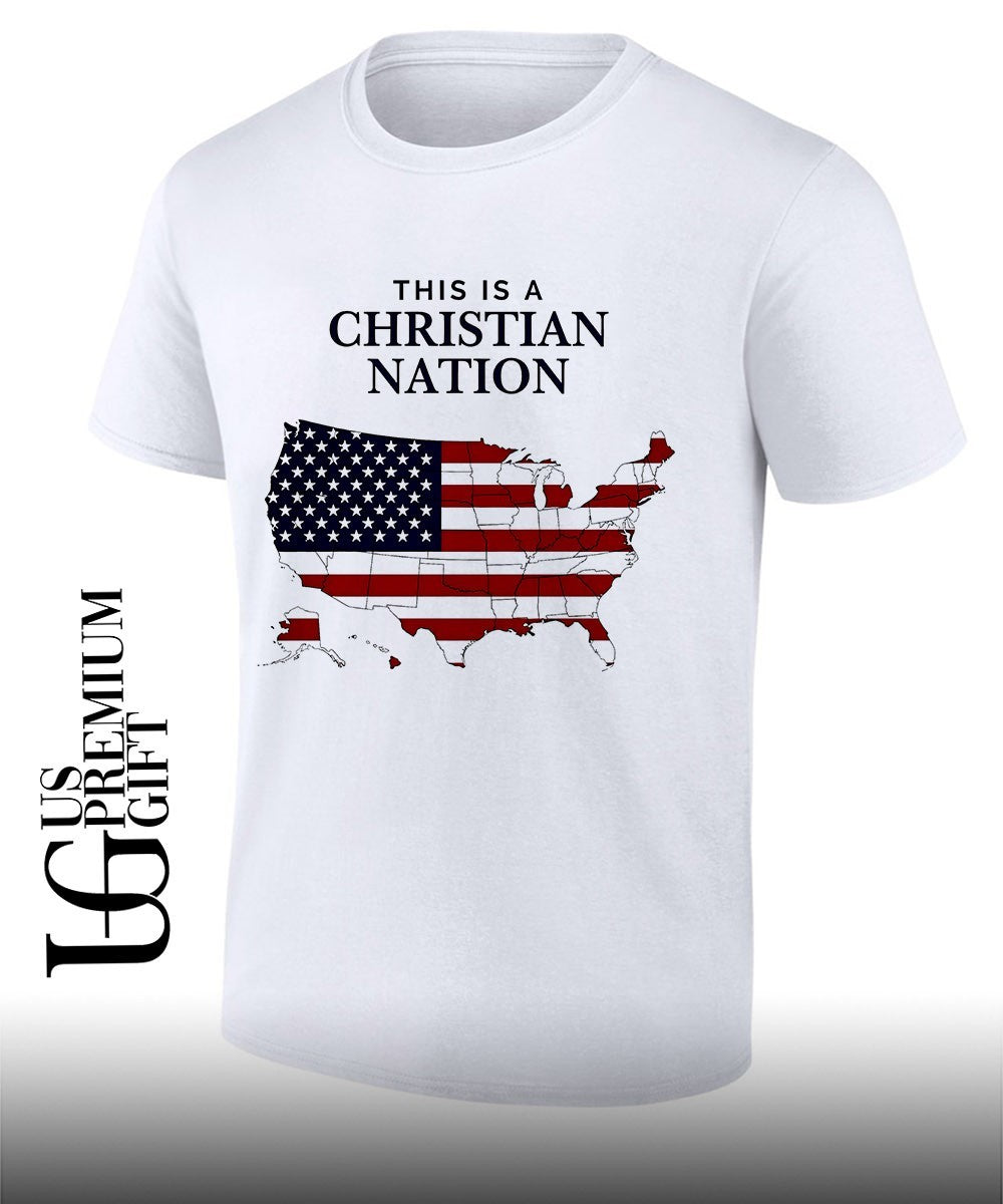 This is a Christian Nation United States Map shirt Unisex T-shirt, Sweatshirt, Hoodie, Long Sleeve Tee - T-Shirt, Sweatshirt, Hoodie