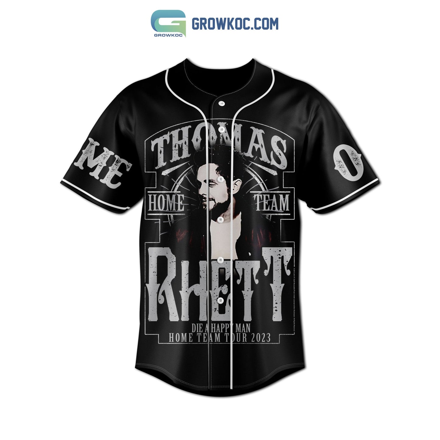 Thomas Rhett Die A Happy Man Home Team Tour 2023 Personalized Baseball Jersey baseball jersey product view 2