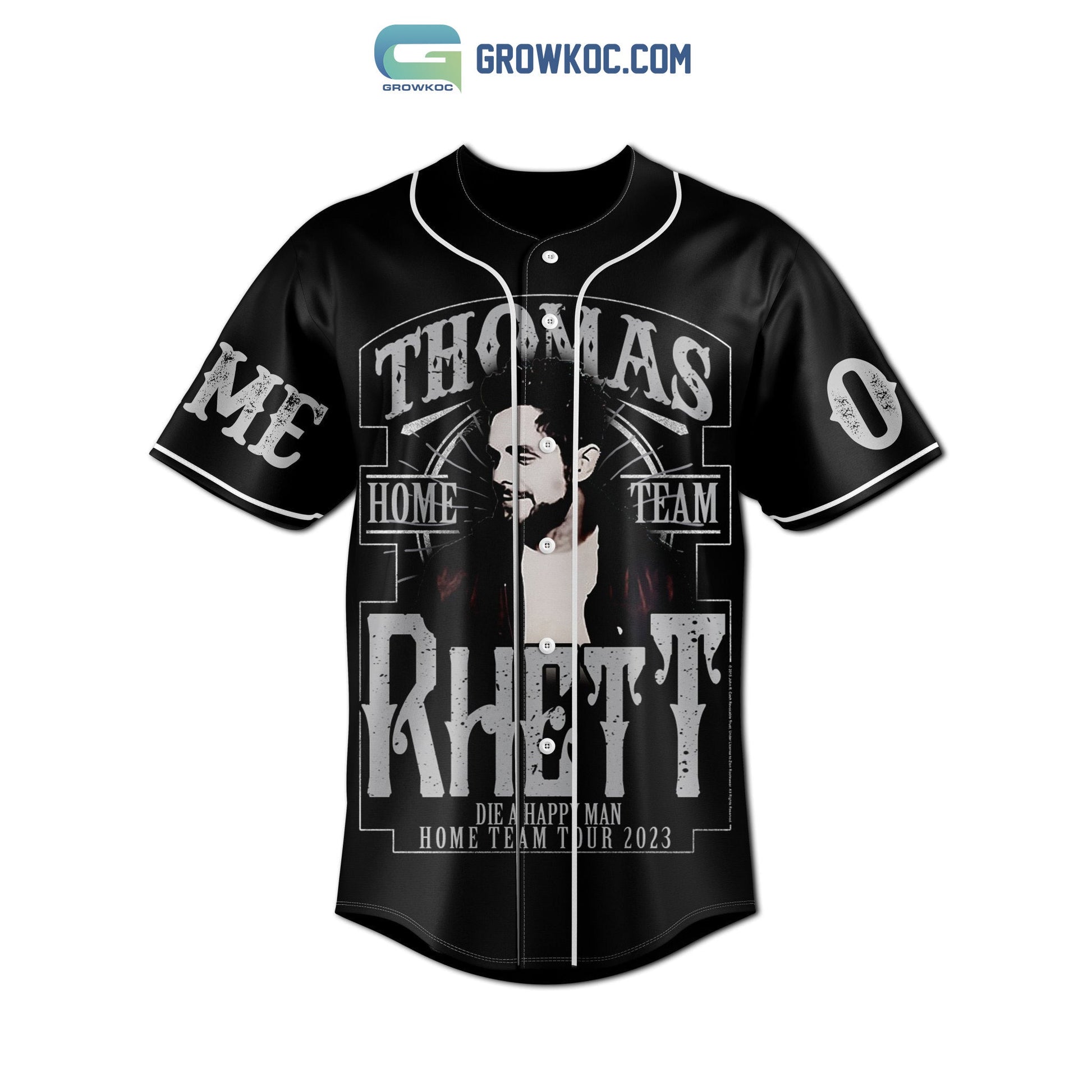 Thomas Rhett Die A Happy Man Home Team Tour 2023 Personalized Baseball Jersey baseball jersey product view 2