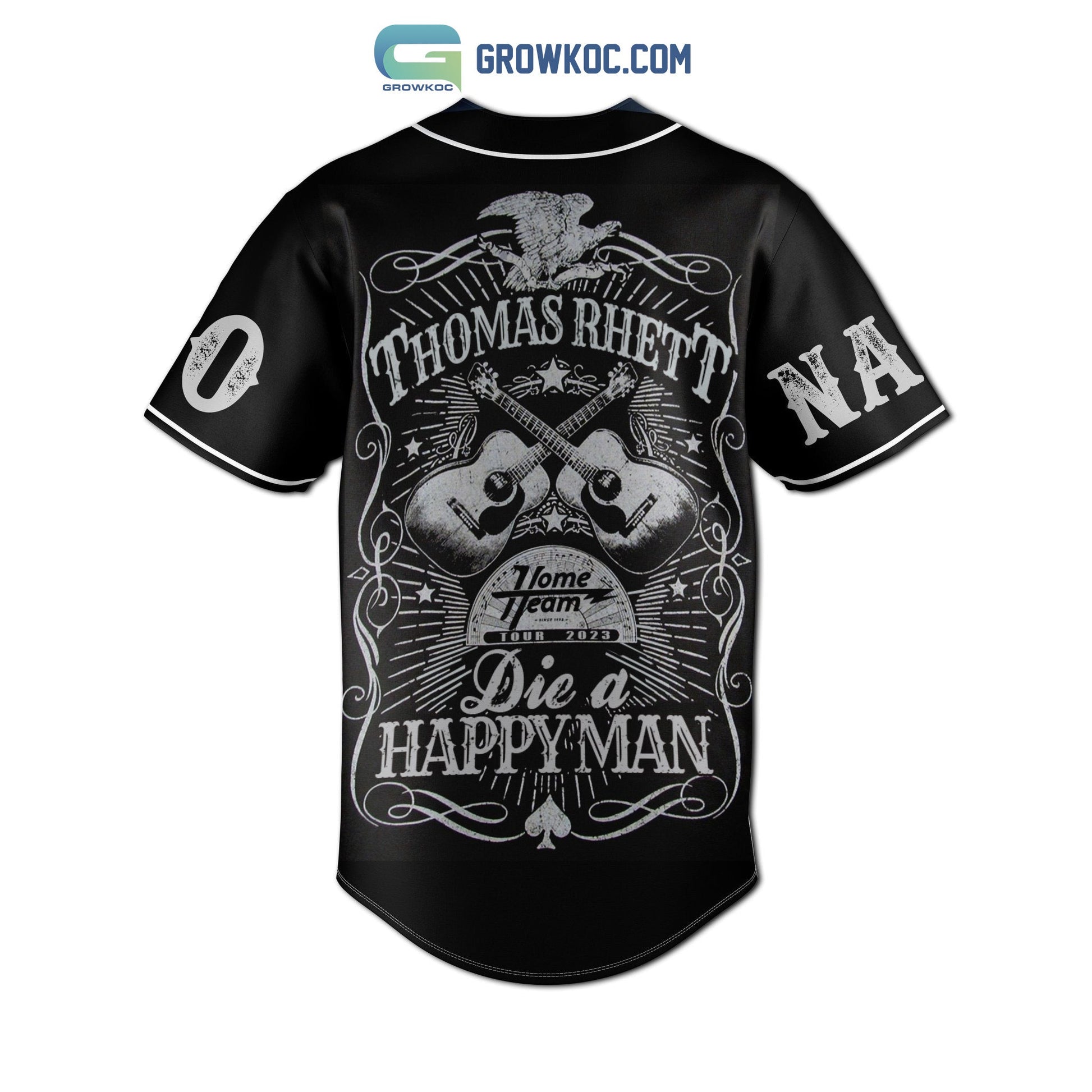 Thomas Rhett Die A Happy Man Home Team Tour 2023 Personalized Baseball Jersey baseball jersey product view 3