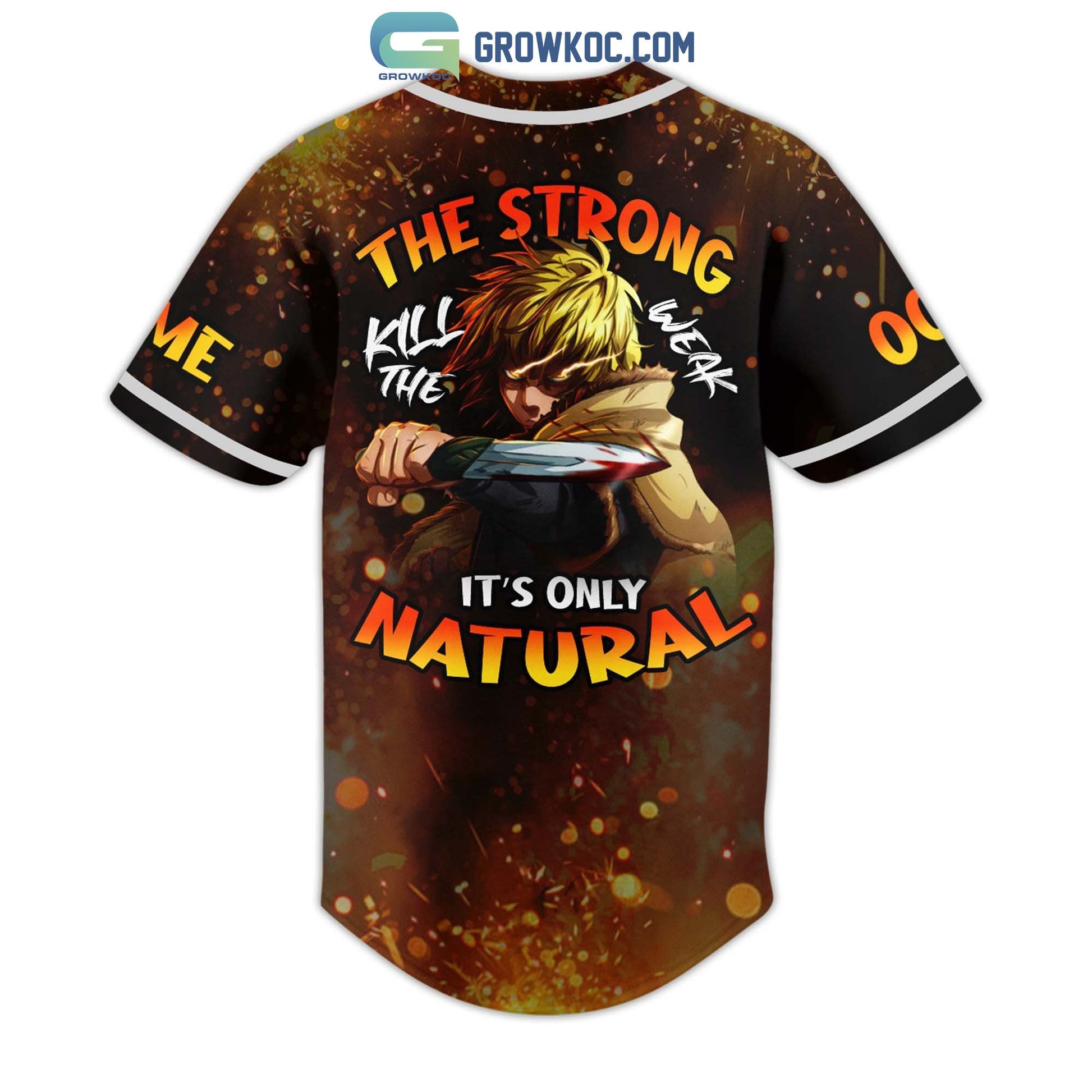 Thorfinn The Strong Kill The Weak It’s Only Natural Personalized Baseball Jersey baseball jersey product view 3