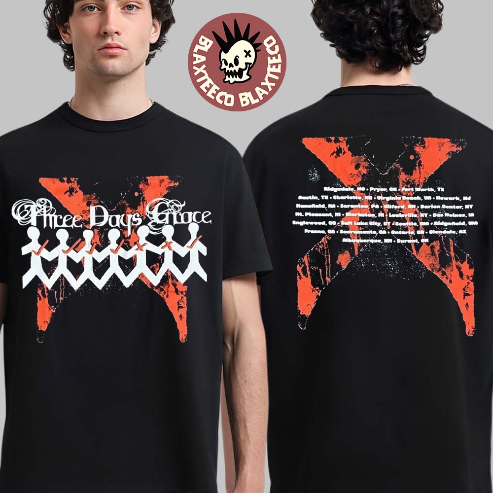 Three Days Grace 2025 Tour Venue Merch One X T-Shirt Unisex T-shirt, Sweatshirt, Hoodie, Long Sleeve Tee - T-Shirt, Sweatshirt, Hoodie