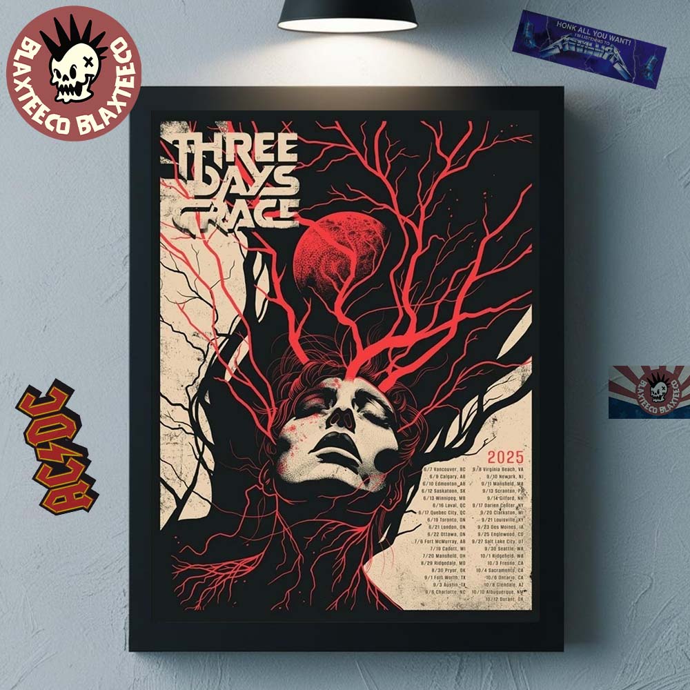 Three Days Grace Alienation 2025 Tour Poster Canvas For Home Decor Unisex T-shirt, Sweatshirt, Hoodie, Long Sleeve Tee - T-Shirt, Sweatshirt, Hoodie