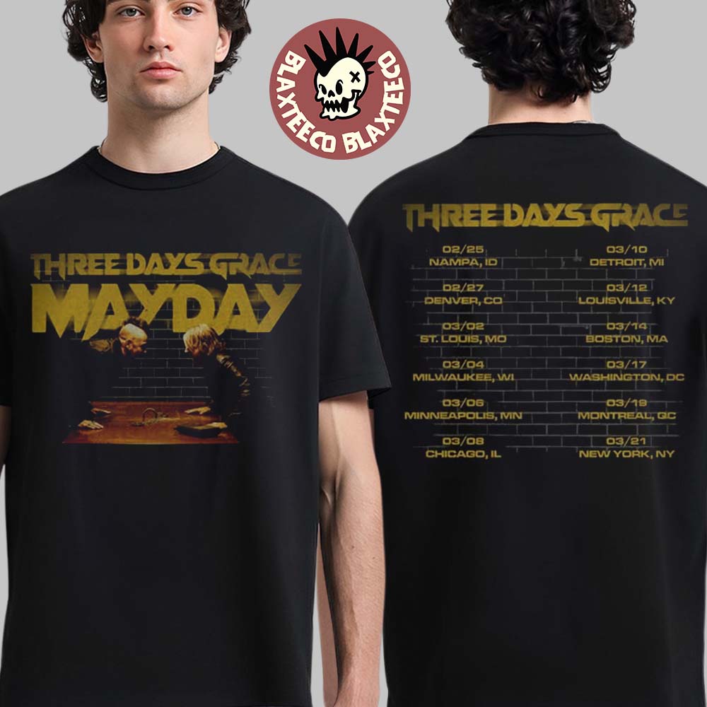 Three Days Grace Alienation 2026 Tour Merch Mayday T-Shirt Unisex T-shirt, Sweatshirt, Hoodie, Long Sleeve Tee - T-Shirt, Sweatshirt, Hoodie