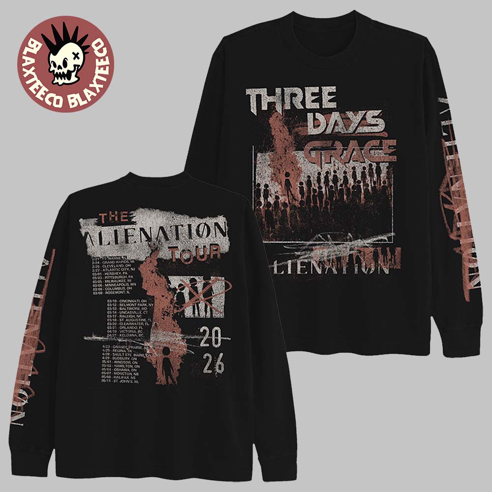 Three Days Grace Alienation 2026 Tour North America Merch Long Sleeve Tee Unisex T-shirt, Sweatshirt, Hoodie, Long Sleeve Tee - T-Shirt, Sweatshirt, Hoodie