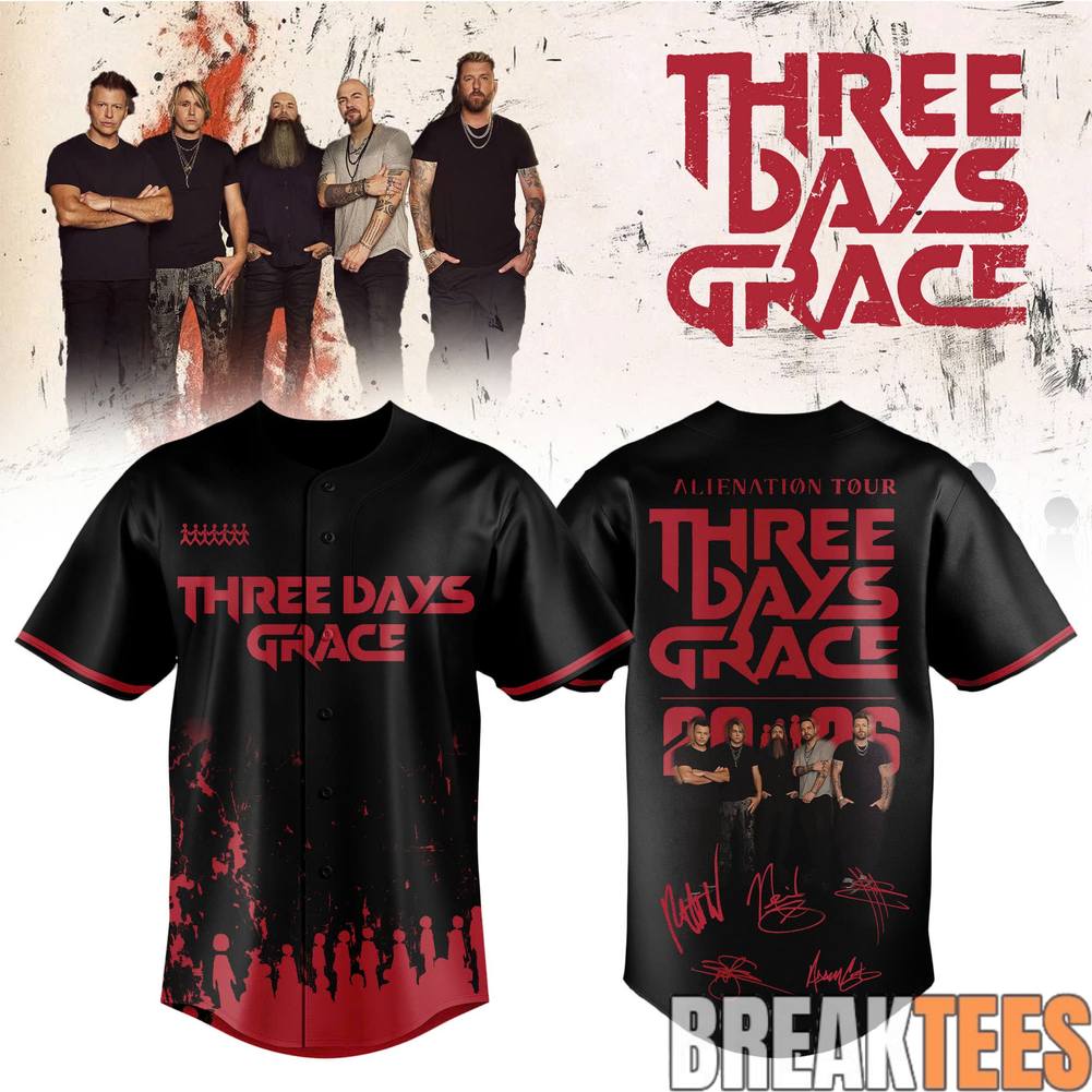 Three Days Grace Alienation Tour 2026 Limited Edition Jersey sports jersey product view 1