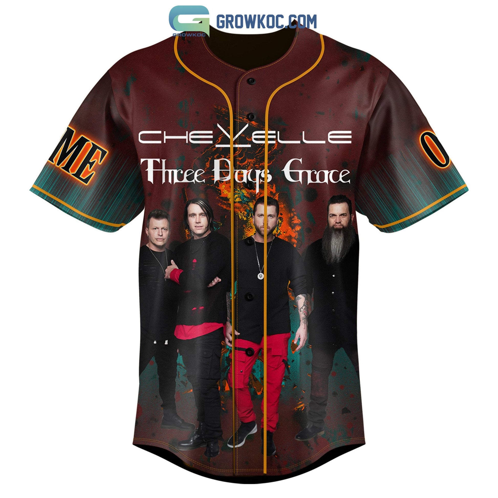 Three Days Grace Chevelle Personalized Baseball Jersey baseball jersey product view 1