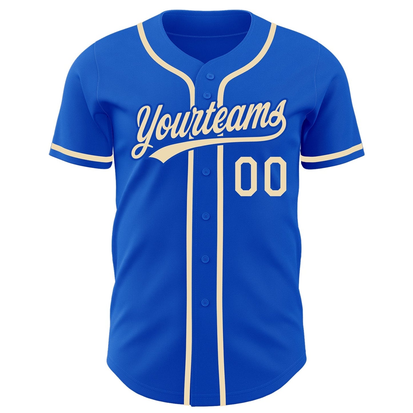Custom Thunder Blue City Cream Authentic Baseball Jersey baseball jersey product view 2