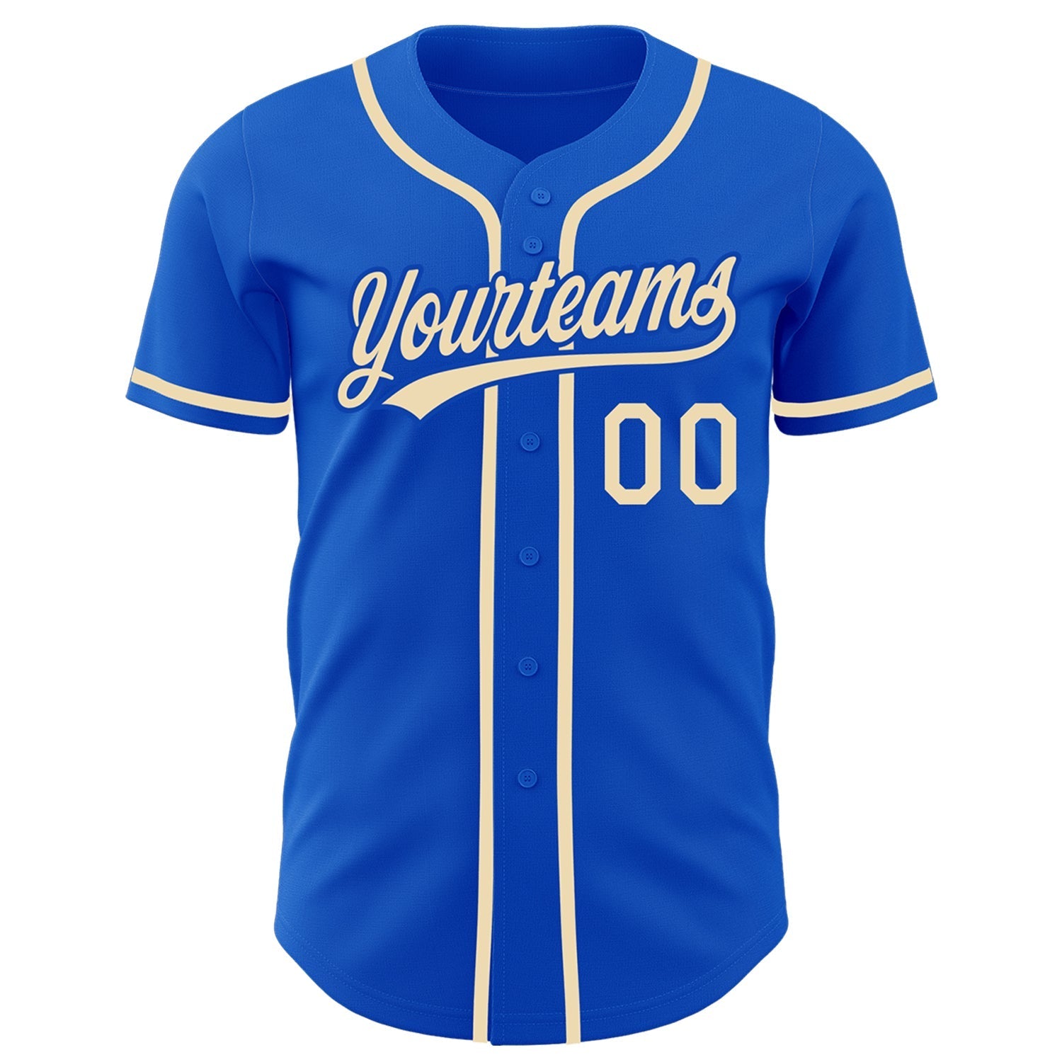 Custom Thunder Blue City Cream Authentic Baseball Jersey baseball jersey product view 2