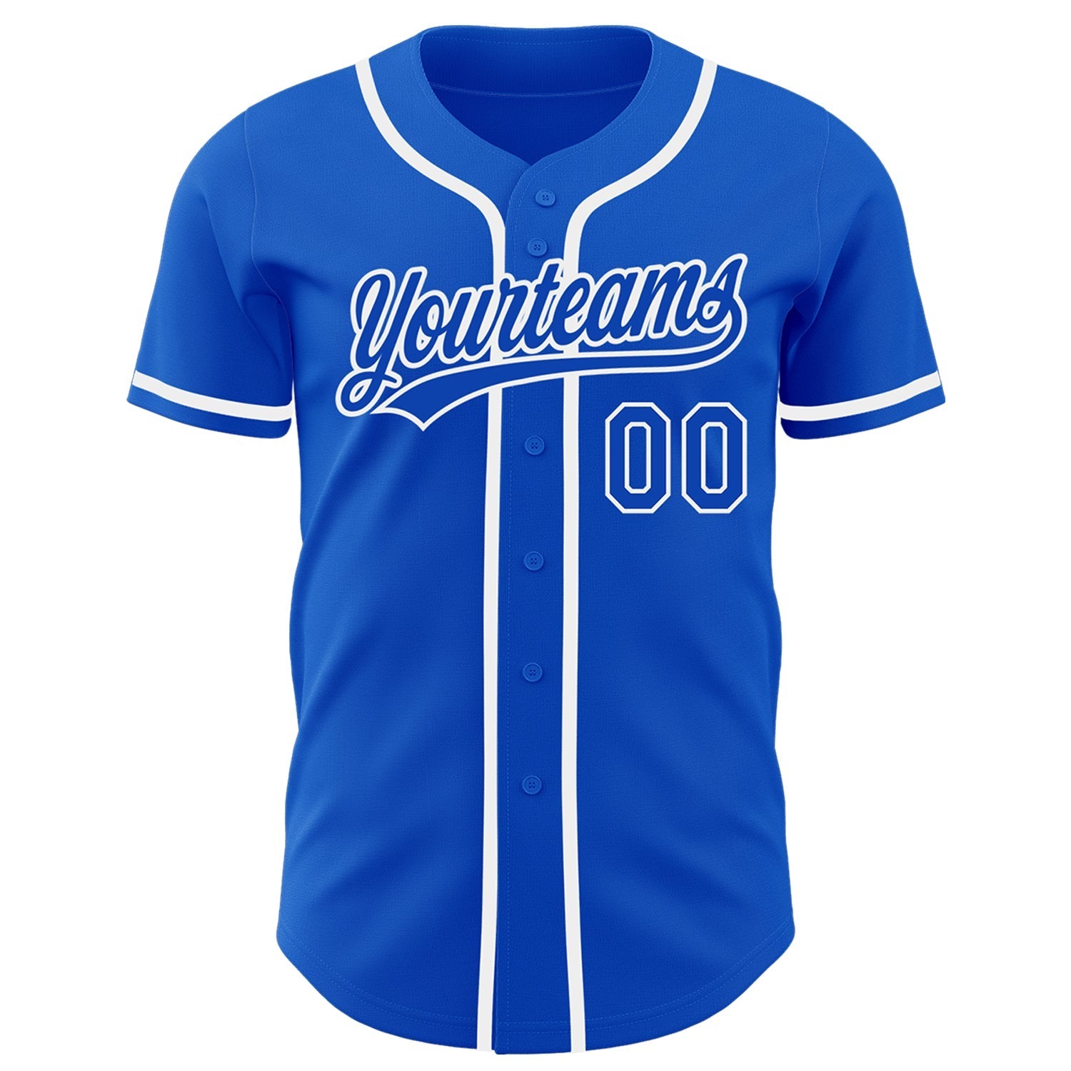 Custom Thunder Blue White Authentic Baseball Jersey baseball jersey product view 2