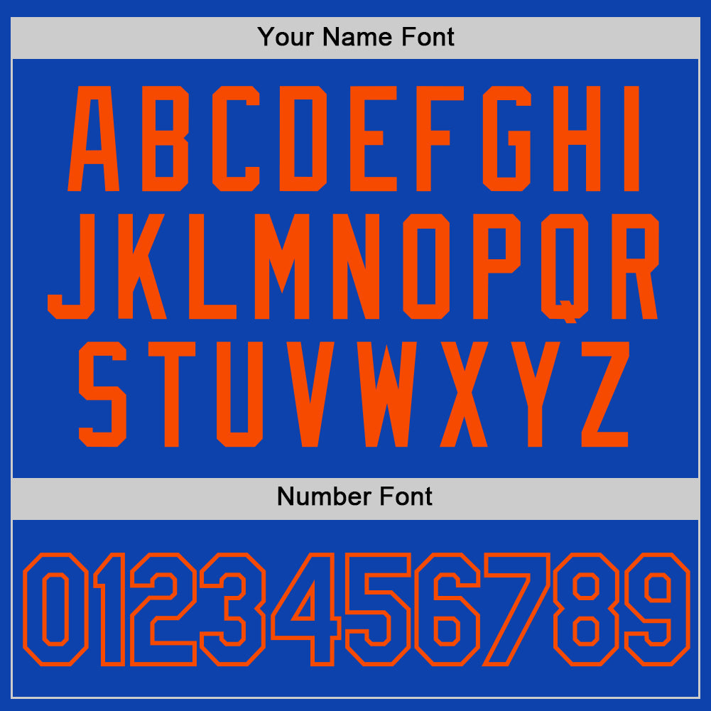 Custom Thunder Blue Orange Authentic Baseball Jersey baseball jersey product view 5