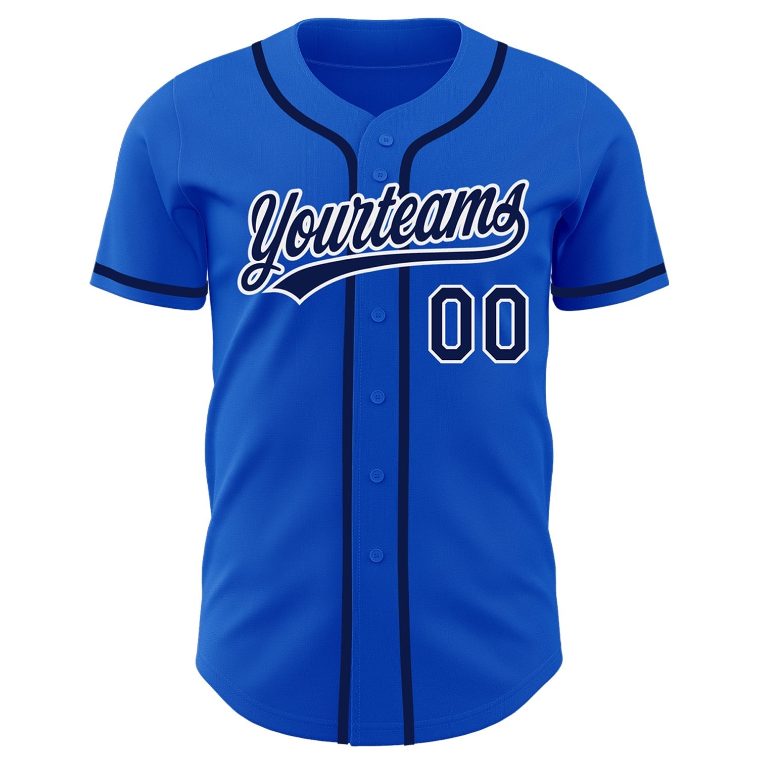 Custom Thunder Blue Navy-White Authentic Baseball Jersey baseball jersey product view 2