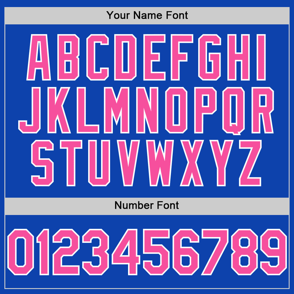 Custom Thunder Blue Pink-White Authentic Baseball Jersey baseball jersey product view 5
