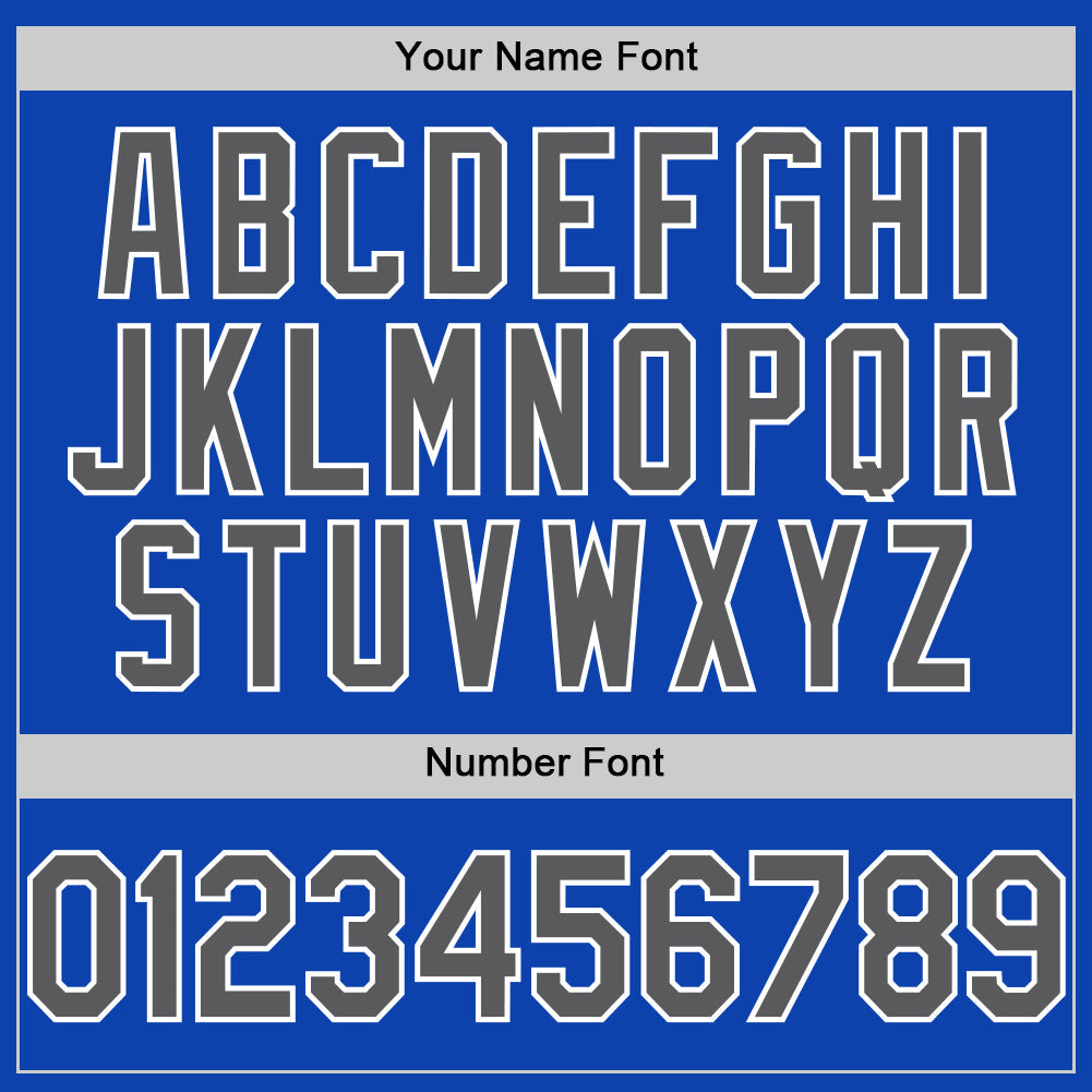 Custom Thunder Blue Steel Gray-White Authentic Baseball Jersey baseball jersey product view 5