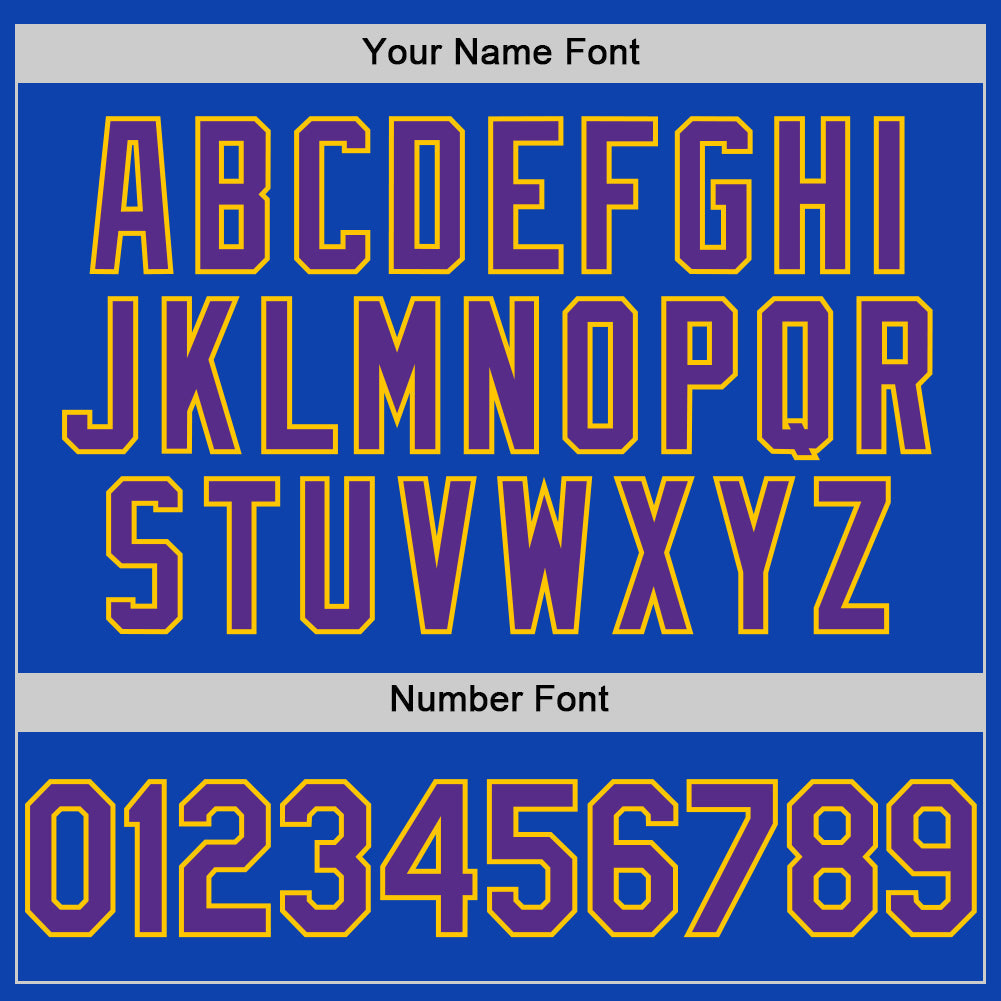 Custom Thunder Blue Purple-Yellow Authentic Baseball Jersey baseball jersey product view 5