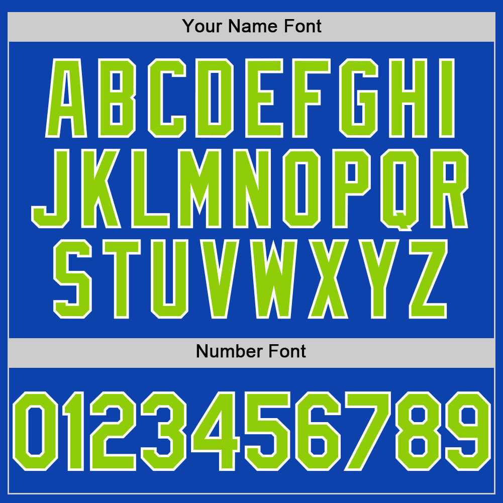 Custom Thunder Blue Neon Green-White Authentic Baseball Jersey baseball jersey product view 5