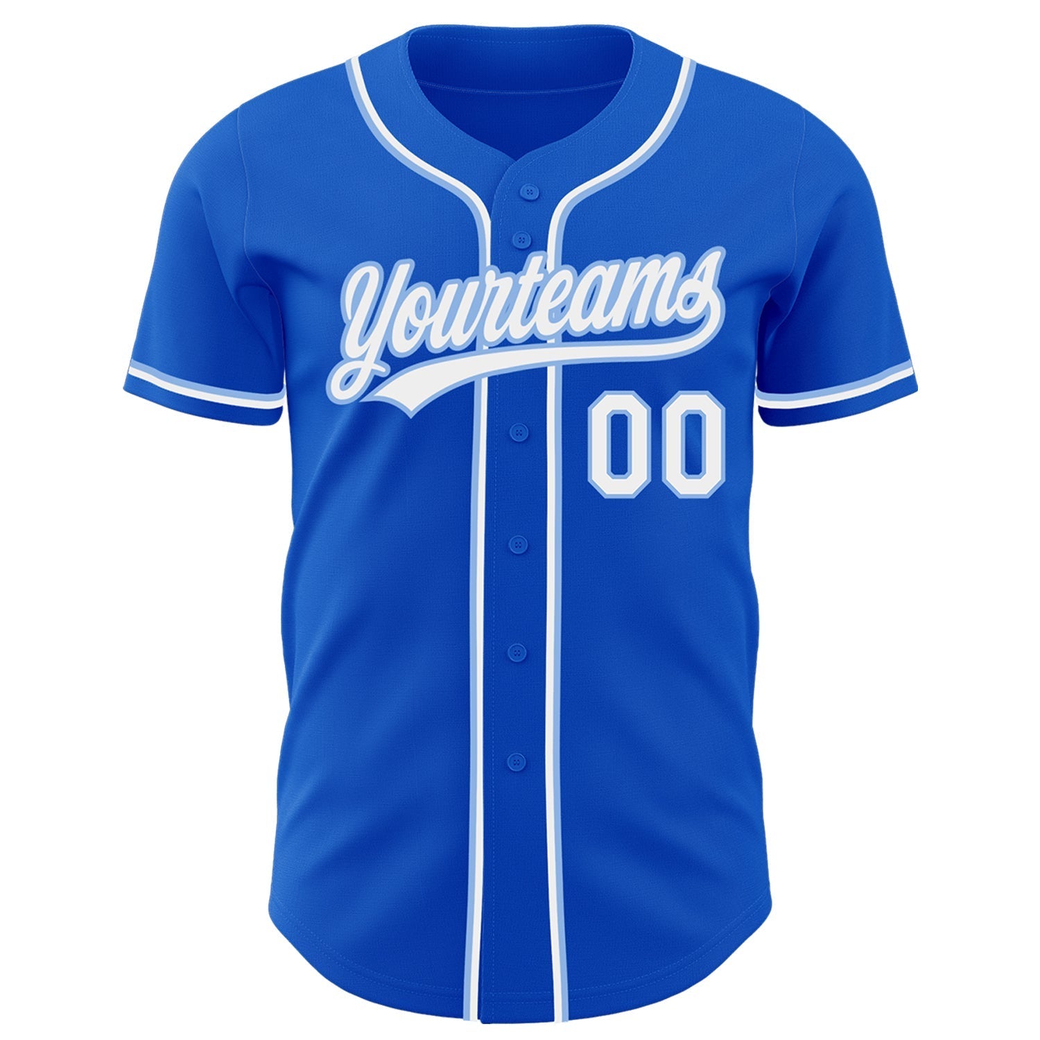Custom Thunder Blue White-Light Blue Authentic Baseball Jersey baseball jersey product view 3