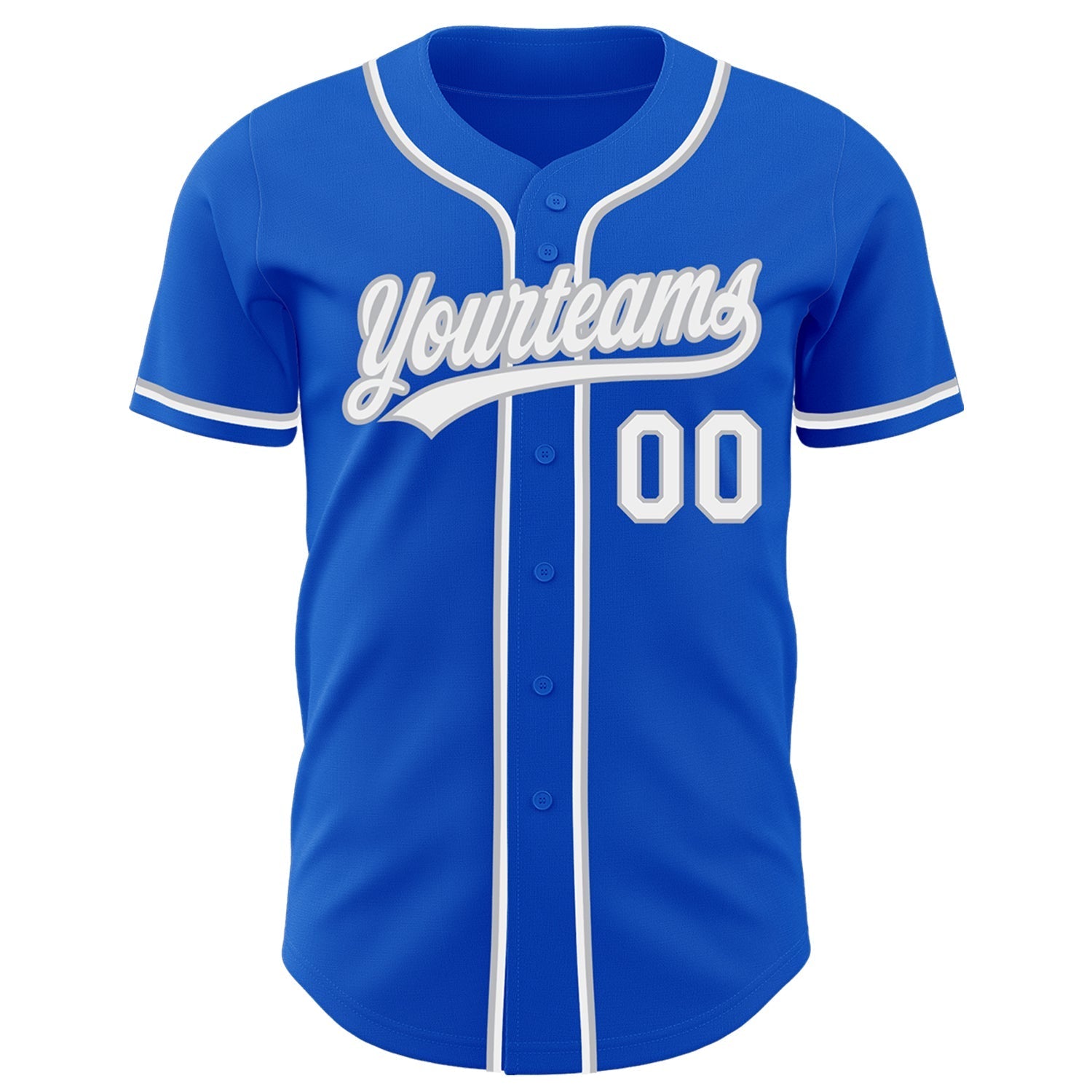 Custom Thunder Blue White-Gray Authentic Baseball Jersey baseball jersey product view 2