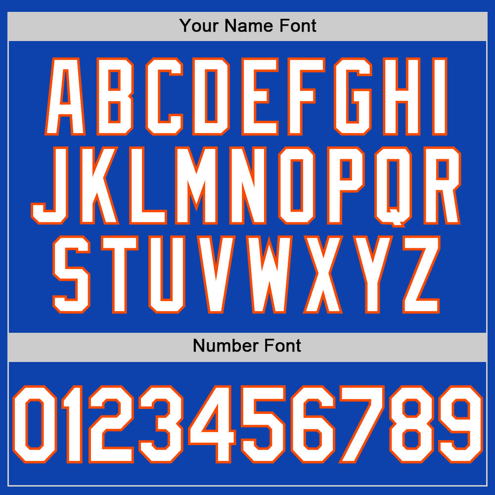 Custom Thunder Blue White-Orange Authentic Baseball Jersey baseball jersey product view 5