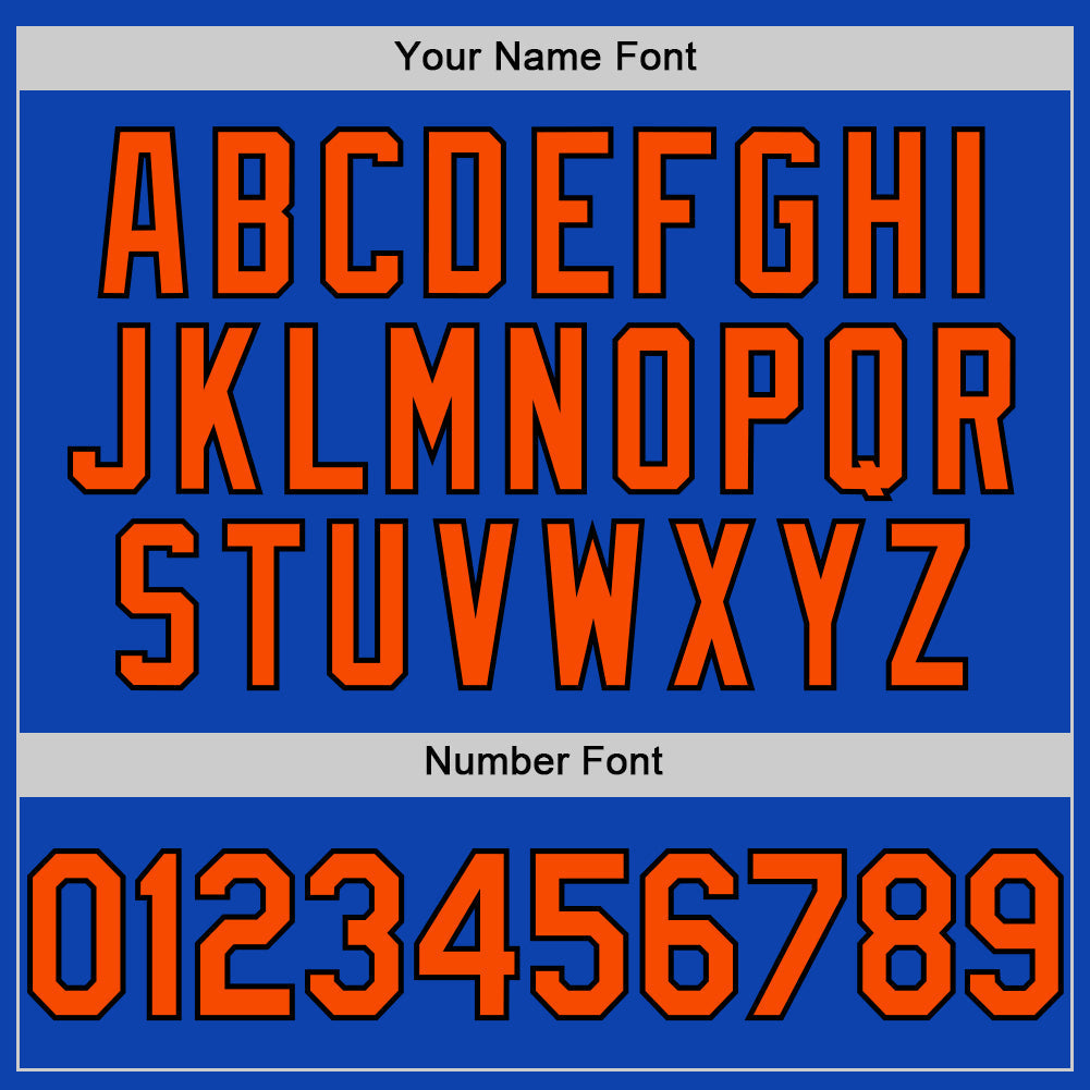 Custom Thunder Blue Orange-Black Authentic Baseball Jersey baseball jersey product view 5