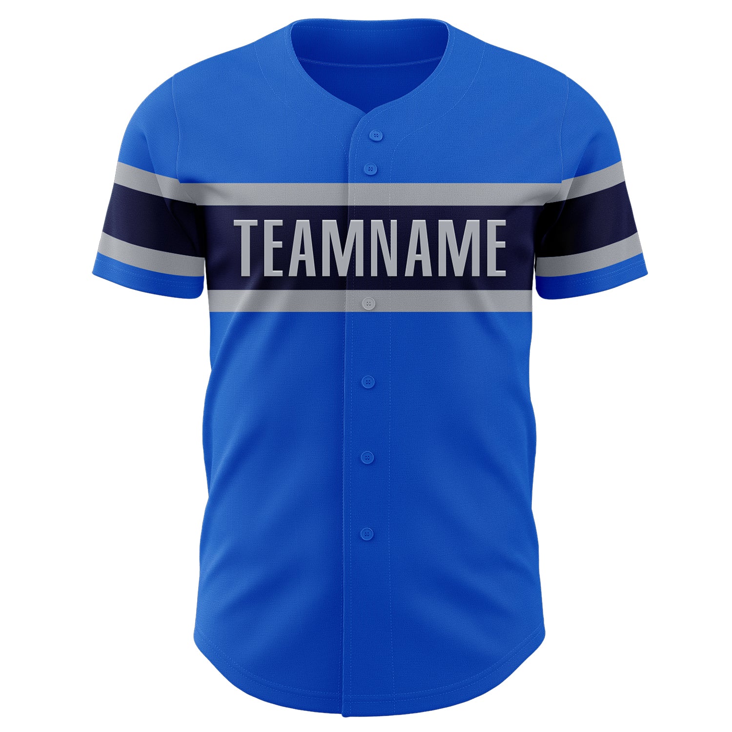 Custom Thunder Blue Navy-Gray Authentic Baseball Jersey baseball jersey product view 2