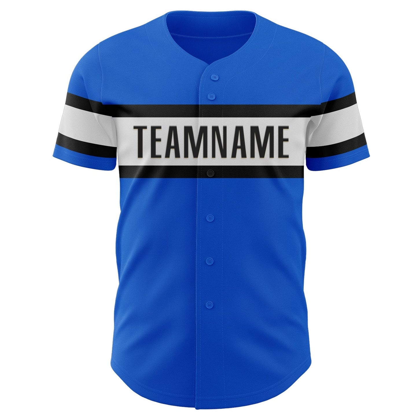 Custom Thunder Blue Black-White Authentic Baseball Jersey baseball jersey product view 2