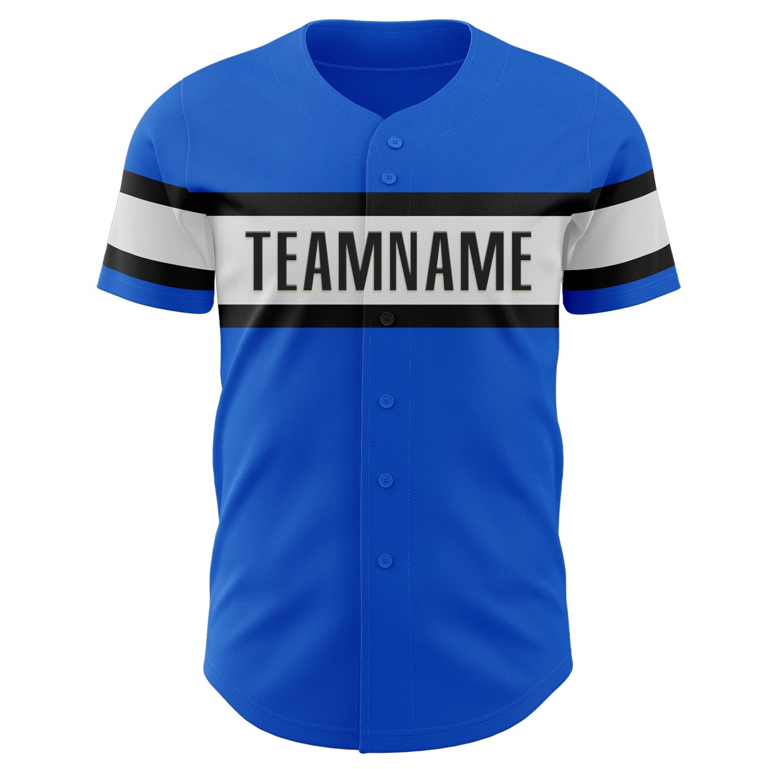 Custom Thunder Blue Black-White Authentic Baseball Jersey baseball jersey product view 2