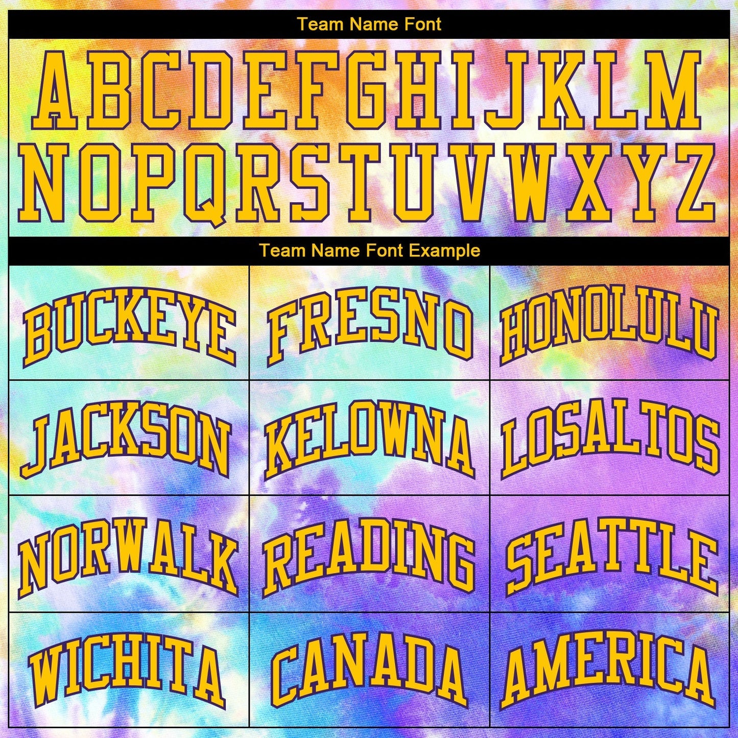 Custom Tie Dye Gold-Purple 3D Authentic Baseball Jersey baseball jersey product view 5