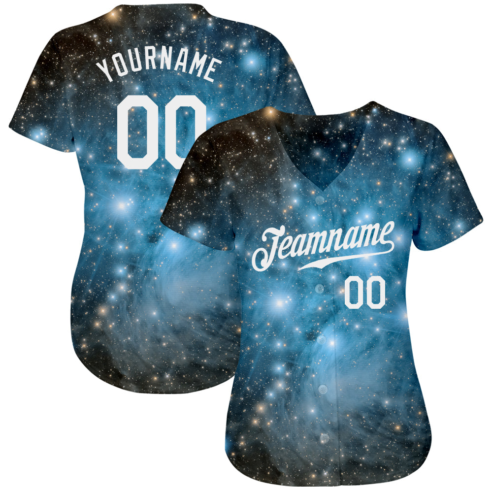 Custom Tie Dye White-Black 3D Authentic Baseball Jersey baseball jersey product view 2