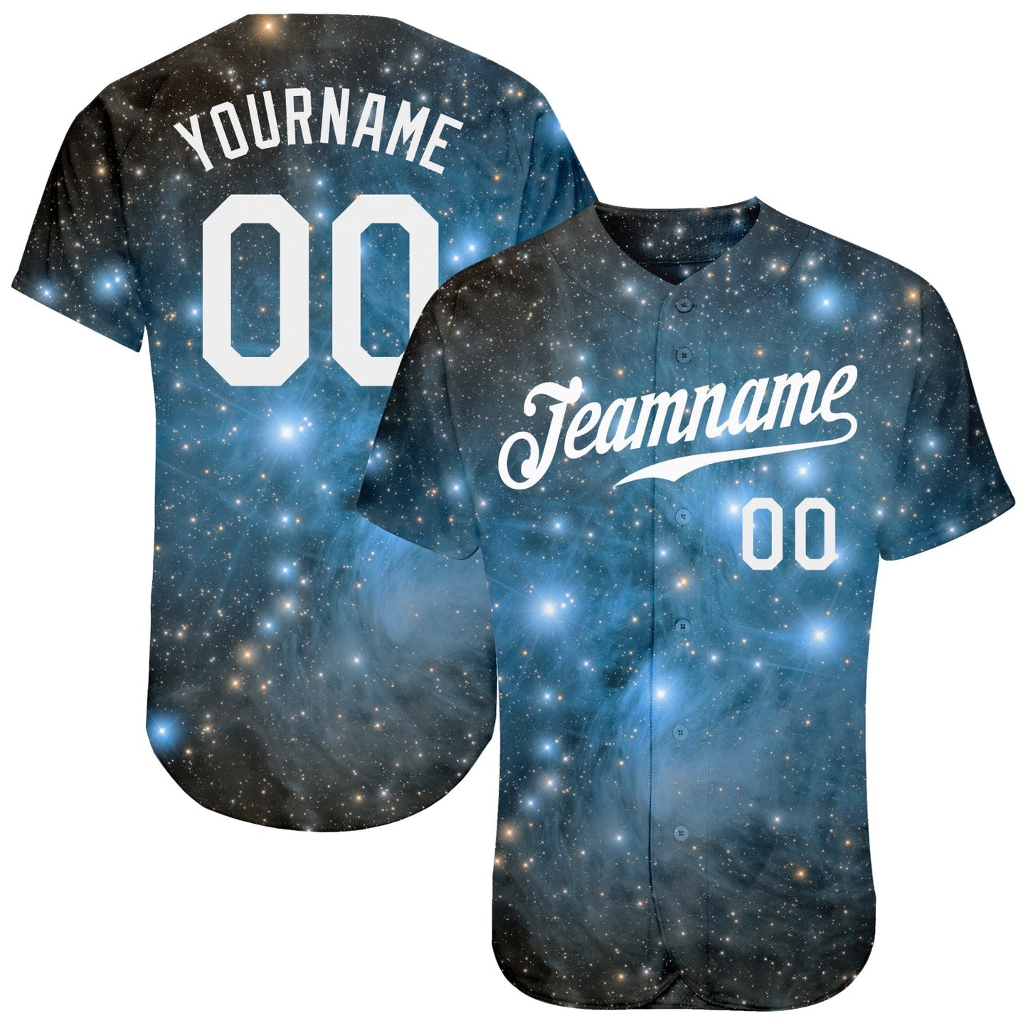 Custom Tie Dye White-Black 3D Authentic Baseball Jersey baseball jersey product view 1