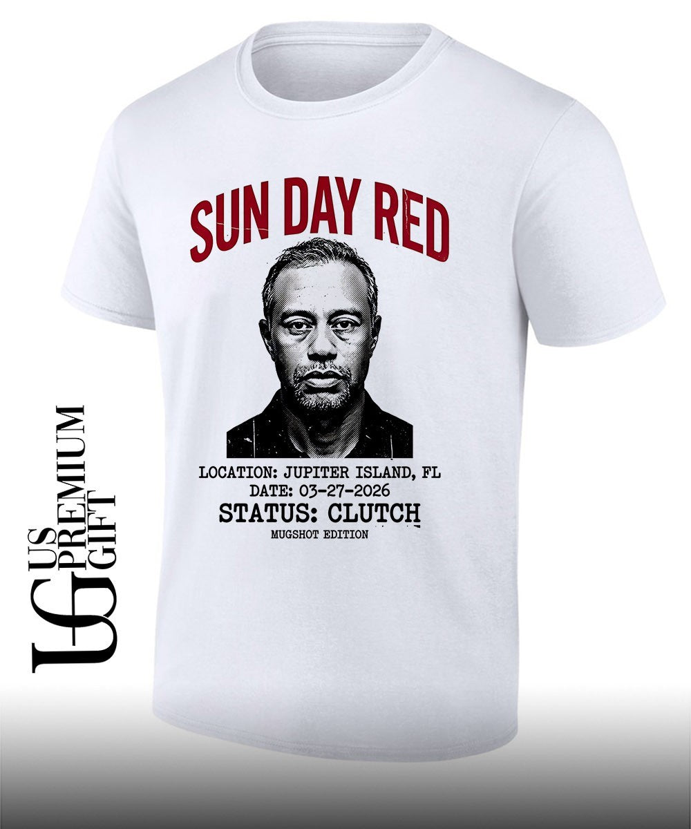 Tiger Woods Sun Day Red Mugshot shirt Unisex T-shirt, Sweatshirt, Hoodie, Long Sleeve Tee - T-Shirt, Sweatshirt, Hoodie