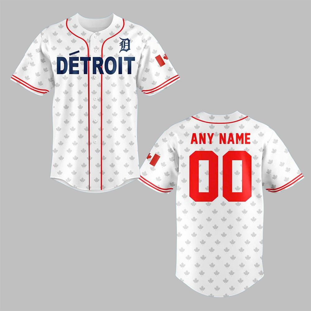 Tigers Canadian Heritage Night Jersey Giveaway 2025 - Grishko.com sports jersey product view 1