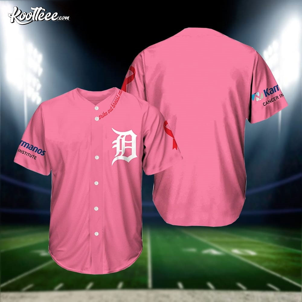 Tigers Pink Out The Park Baseball Jersey baseball jersey product view 1
