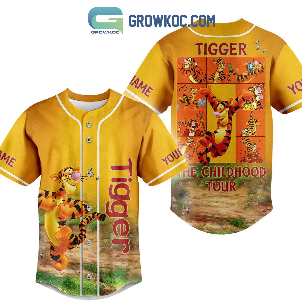 Tigger The Childhood Tour Personalized Baseball Jersey baseball jersey product view 1