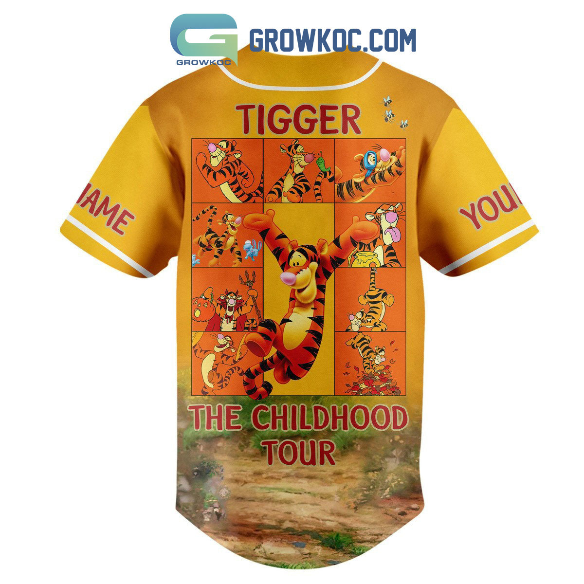 Tigger The Childhood Tour Personalized Baseball Jersey baseball jersey product view 3