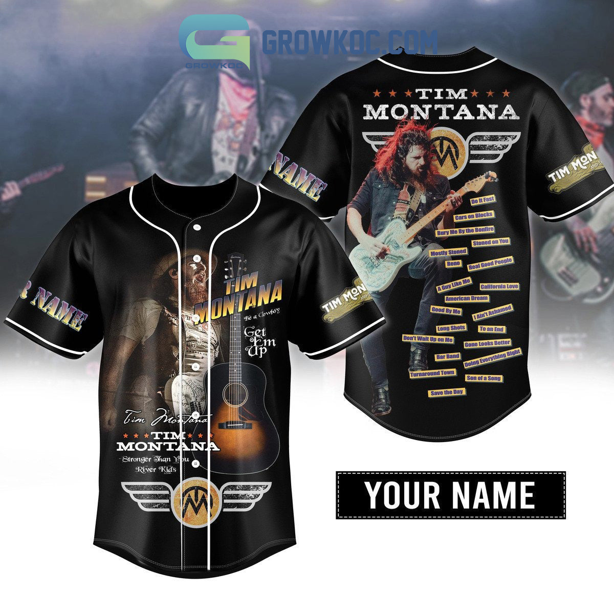 Tim Montana Stronger Than You River Kids Personalized Baseball Jersey baseball jersey product view 1