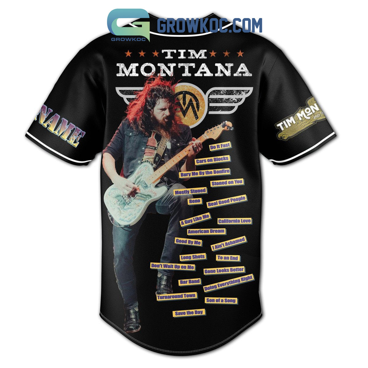 Tim Montana Stronger Than You River Kids Personalized Baseball Jersey baseball jersey product view 3