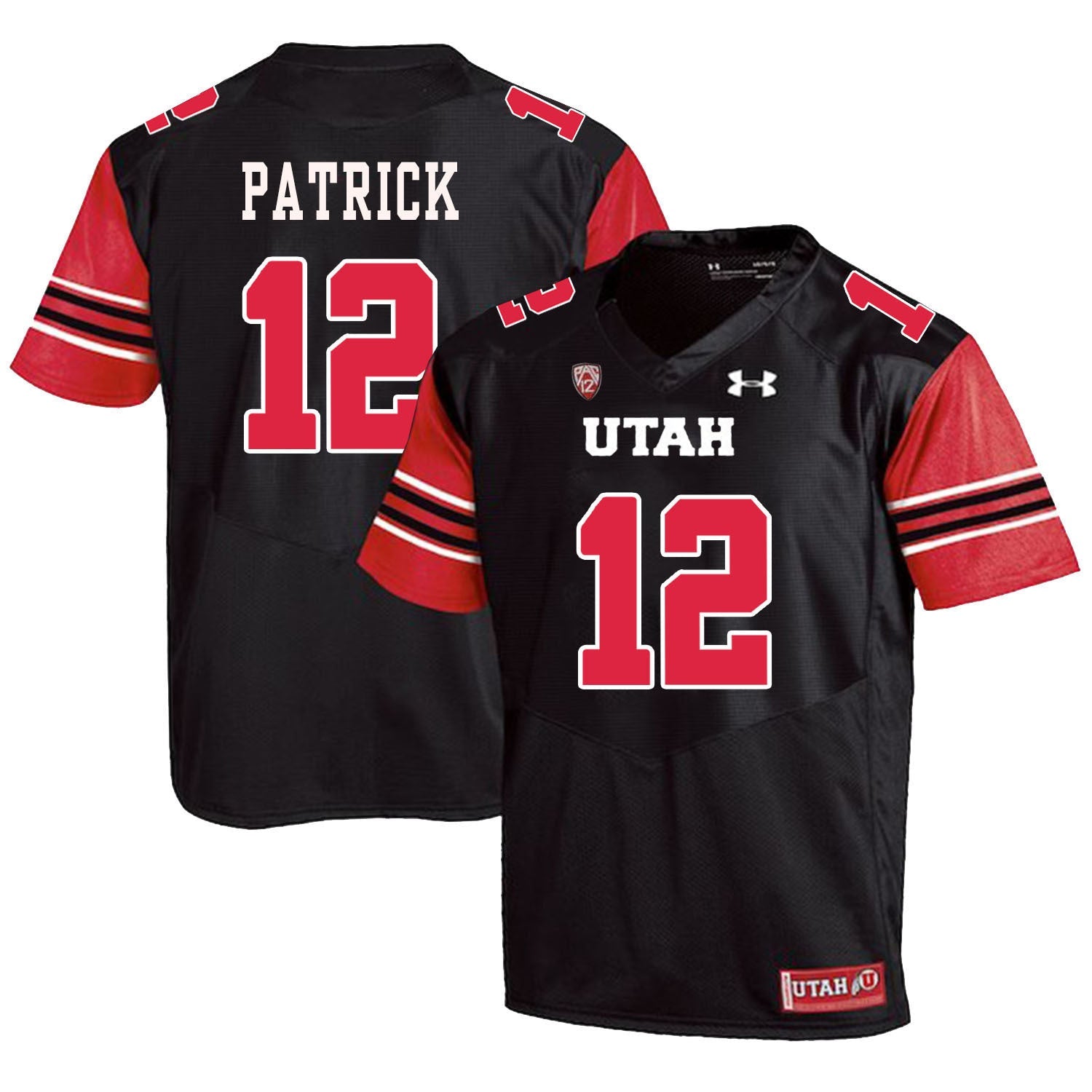 Tim Patrick 12 Black College Football Jersey football jersey product view 1