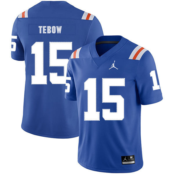 Tim Tebow 15 Blue College Football Jersey football jersey product view 1