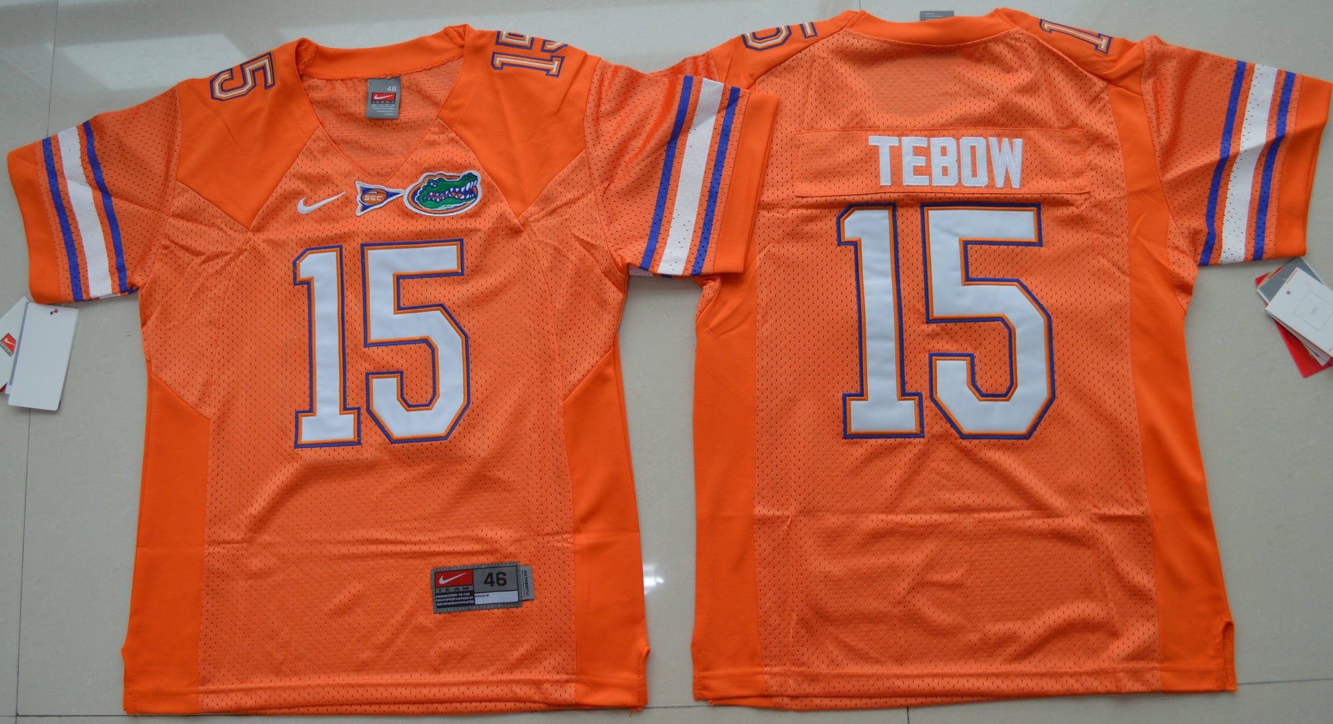 Tim Tebow 15 Orange Youth College Football Jersey football jersey product view 1