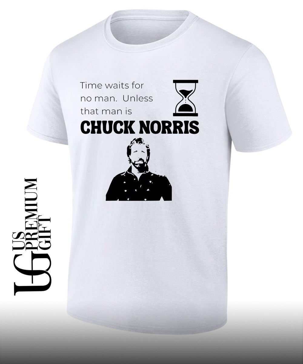 Time waits for no man unless that man is Chuck Norris shirt Unisex T-shirt, Sweatshirt, Hoodie, Long Sleeve Tee - T-Shirt, Sweatshirt, Hoodie