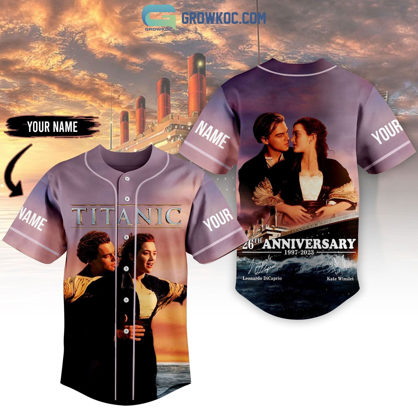 Titanic 26th Anniversary 1997 2023 Personalized Baseball Jersey baseball jersey product view 1
