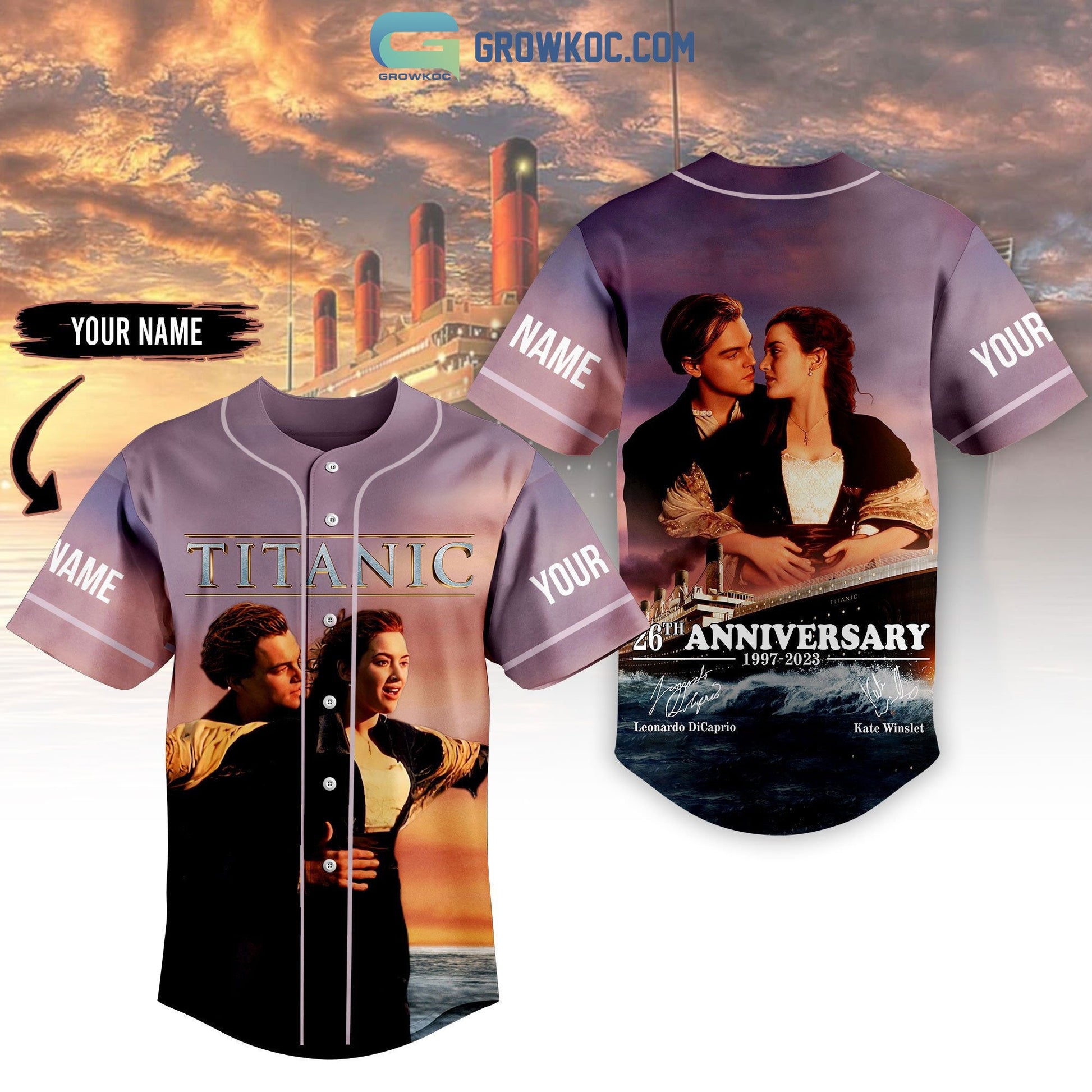 Titanic 26th Anniversary 1997 2023 Personalized Baseball Jersey baseball jersey product view 1