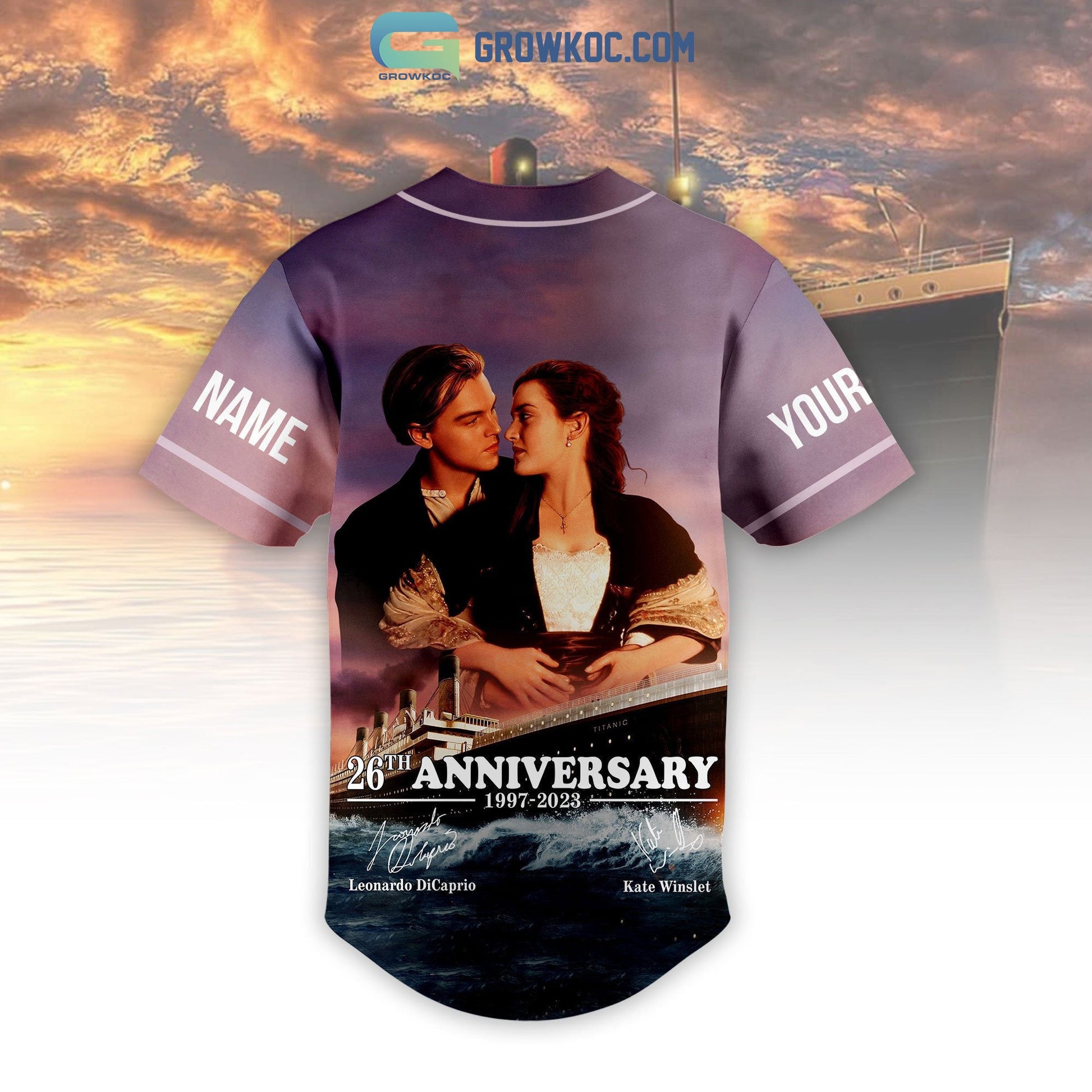 Titanic 26th Anniversary 1997 2023 Personalized Baseball Jersey baseball jersey product view 3