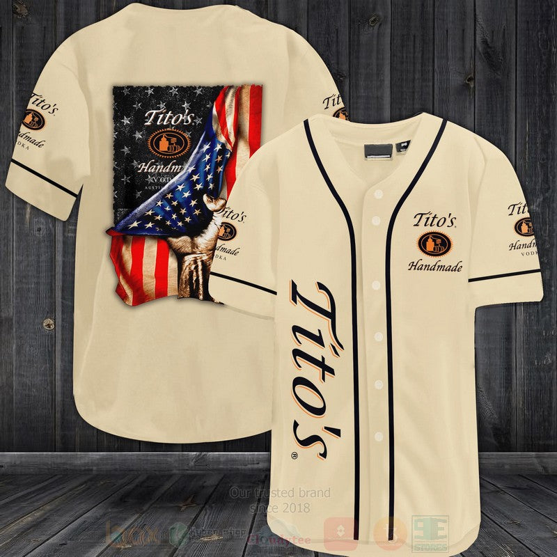 FASHION Titos Handmade American Flag Baseball Jerseys Botton Shirt baseball jersey product view 1