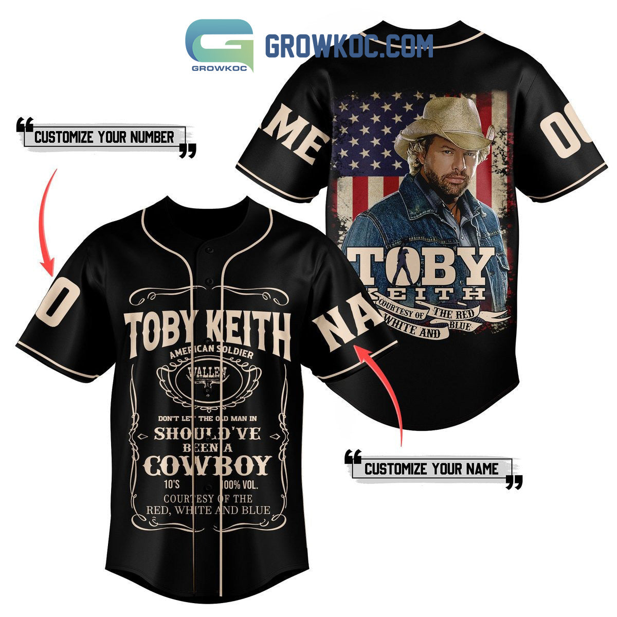 Toby Keith Been A Cowboy Fan Personalized Baseball Jersey baseball jersey product view 1