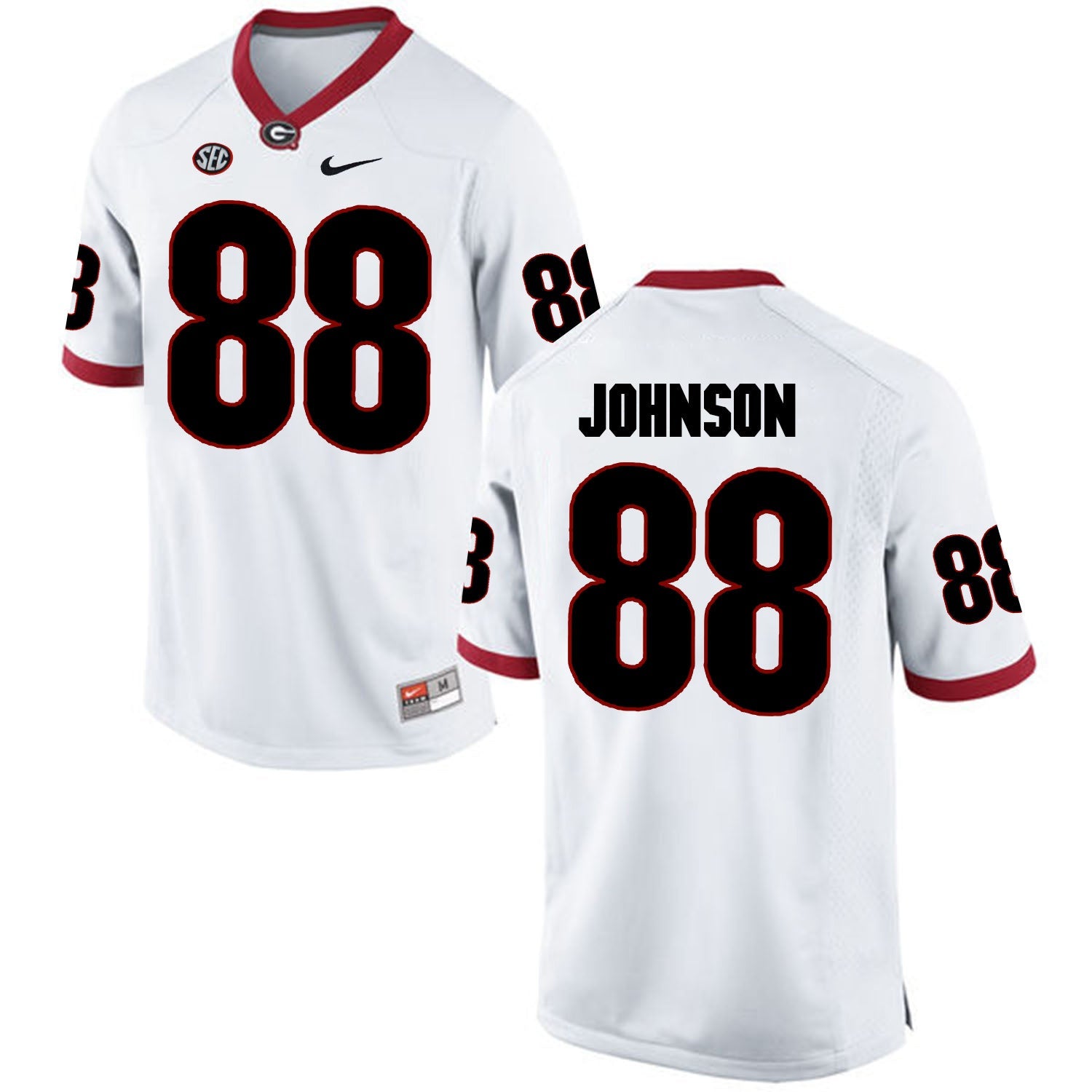 Toby Johnson 88 White Style 1 College Football Jersey football jersey product view 1